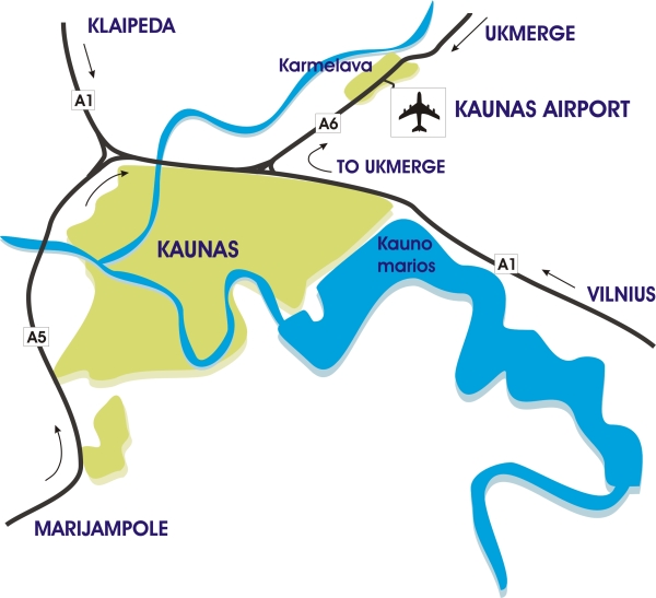 Kaunas airport map